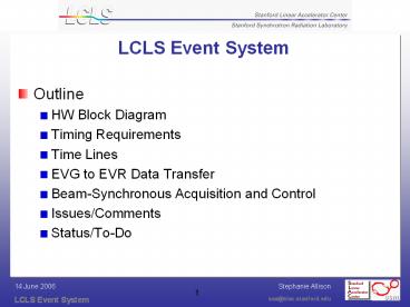 LCLS Event System