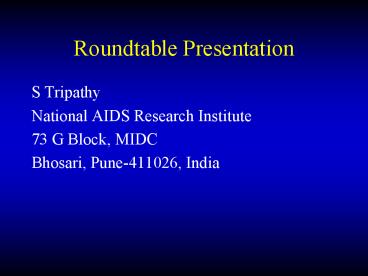 Roundtable Presentation