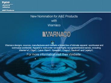 New Nomination for A