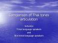 Comparison of Thai tones articulation PowerPoint PPT Presentation