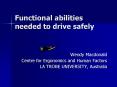 Functional abilities needed to drive safely PowerPoint PPT Presentation