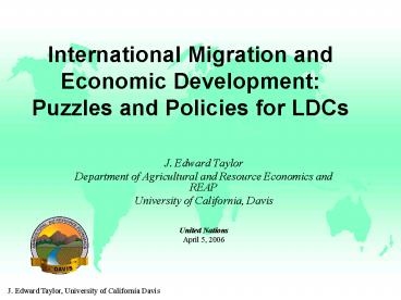 International Migration and Economic Development: Puzzles and Policies for LDCs