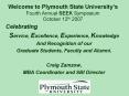 Welcome to Plymouth State Universitys Fourth Annual SEEK Symposium October 12th 2007 PowerPoint PPT Presentation