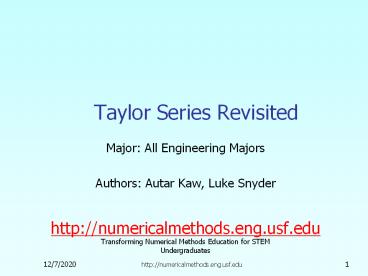 Taylor Series Revisited