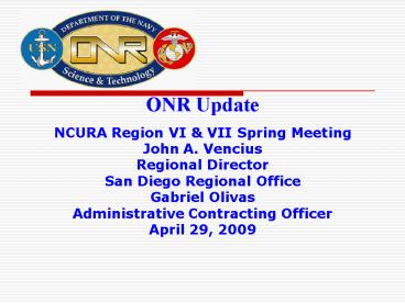 ONR Update NCURA Region VI