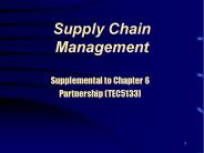 Supply Chain Management