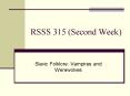 RSSS 315 Second Week PowerPoint PPT Presentation