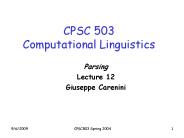 CPSC 503 Computational Linguistics