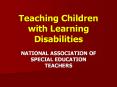 Teaching Children with Learning Disabilities PowerPoint PPT Presentation