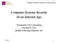 Computer Systems Security PowerPoint PPT Presentation
