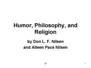 Humor, Philosophy, and Religion