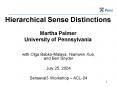 Hierarchical Sense Distinctions Martha Palmer University of Pennsylvania PowerPoint PPT Presentation