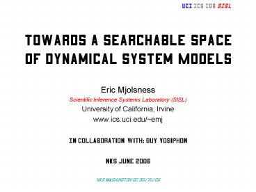 Towards a Searchable Space of Dynamical System Models