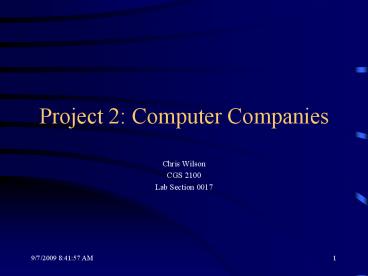 Project 2: Computer Companies