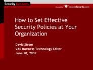 How to Set Effective Security Policies at Your Organization