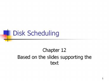 Disk Scheduling presentation | free to download