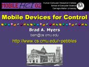 Mobile Devices for Control