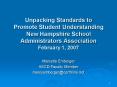 Unpacking Standards to Promote Student Understanding New Hampshire School Administrators Association PowerPoint PPT Presentation