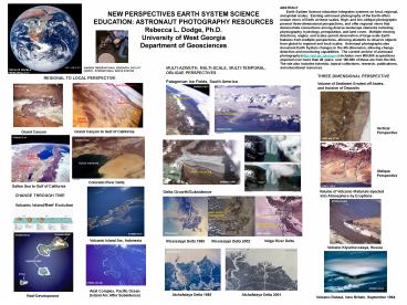 NEW PERSPECTIVES EARTH SYSTEM SCIENCE EDUCATION: ASTRONAUT PHOTOGRAPHY RESOURCES