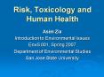Risk, Toxicology and Human Health PowerPoint PPT Presentation