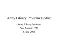 Army Library Program Update PowerPoint PPT Presentation