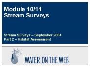 Module 10/11 Stream Surveys