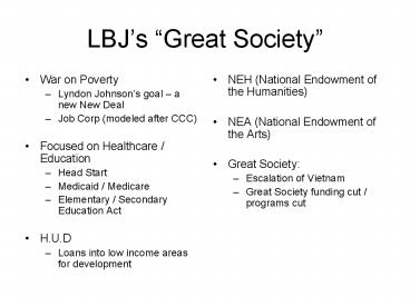 LBJs Great Society