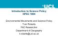 Introduction to Science Policy HPSC 1004 PowerPoint PPT Presentation