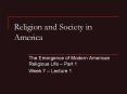 Religion and Society in America PowerPoint PPT Presentation