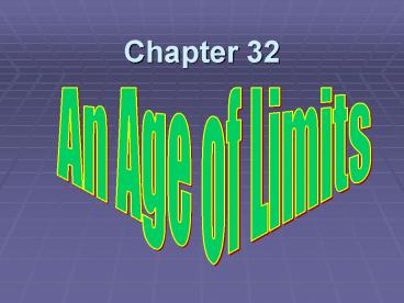 An Age of Limits