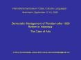Democratic Management of Pluralism after 1998 Reform in Indonesia: PowerPoint PPT Presentation
