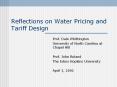 Reflections on Water Pricing and Tariff Design PowerPoint PPT Presentation