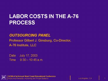 NCMA 41st Annual West Coast Educational Conference