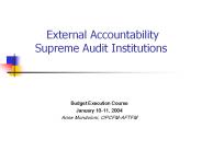 External Accountability Supreme Audit Institutions