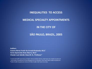 INEQUALITIES TO ACCESS