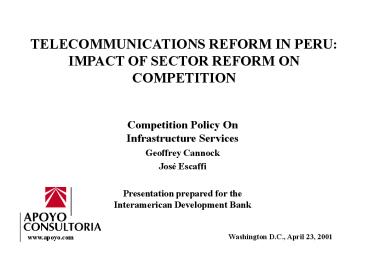 Presentacin para el BID