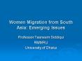 Women Migration from South Asia: Emerging Issues PowerPoint PPT Presentation