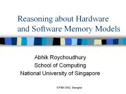 Reasoning about Hardware and Software Memory Models