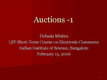 Auctions -1