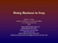 Doing Business in Iraq PowerPoint PPT Presentation