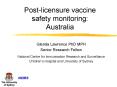Postlicensure vaccine safety monitoring: Australia PowerPoint PPT Presentation