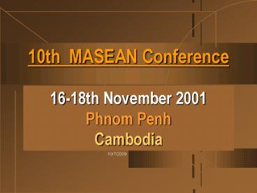 10th MASEAN Conference