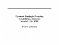 Dynamic Strategic Planning Casablanca, Morocco March 2126, 2005 PowerPoint PPT Presentation