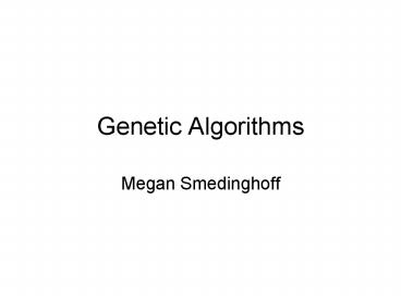 Genetic Algorithms