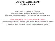 Life Cycle Assessment: Critical Points