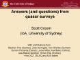 Answers and questions from quasar surveys PowerPoint PPT Presentation