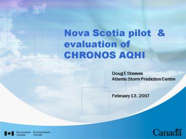 Nova Scotia pilot