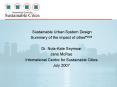 Sustainable Urban System Design PowerPoint PPT Presentation