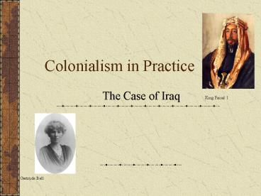 Colonialism in Practice