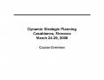 Dynamic Strategic Planning Casablanca, Morocco March 2429, 2008 PowerPoint PPT Presentation